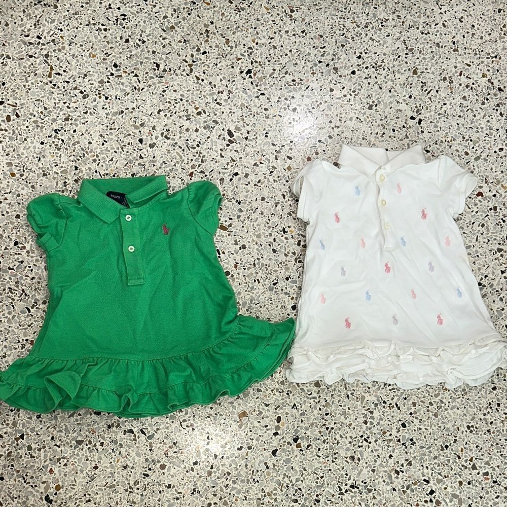 2 Ralph Lauren baby dresses cotton 9 month EUC